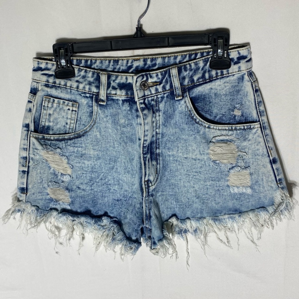 5/$25 Shein Distressed Cut Off Denim Jean Shorts Festival Shorts 6